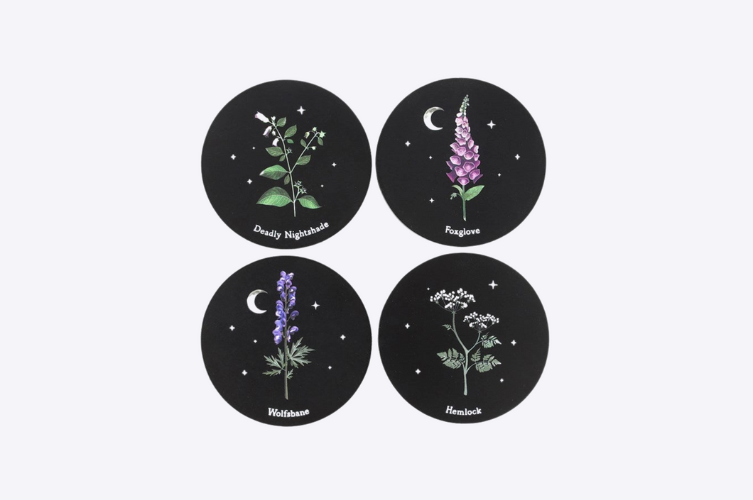 Poisonous Plants Botanical Coaster Set