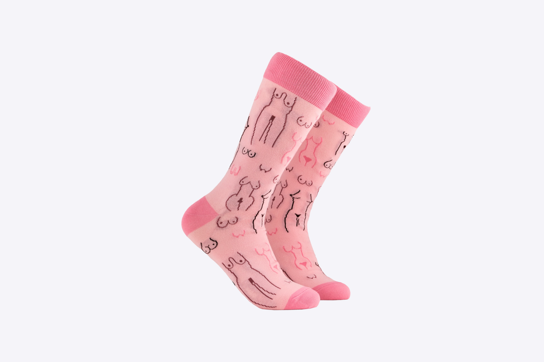 Pink Boobs Bamboo Socks