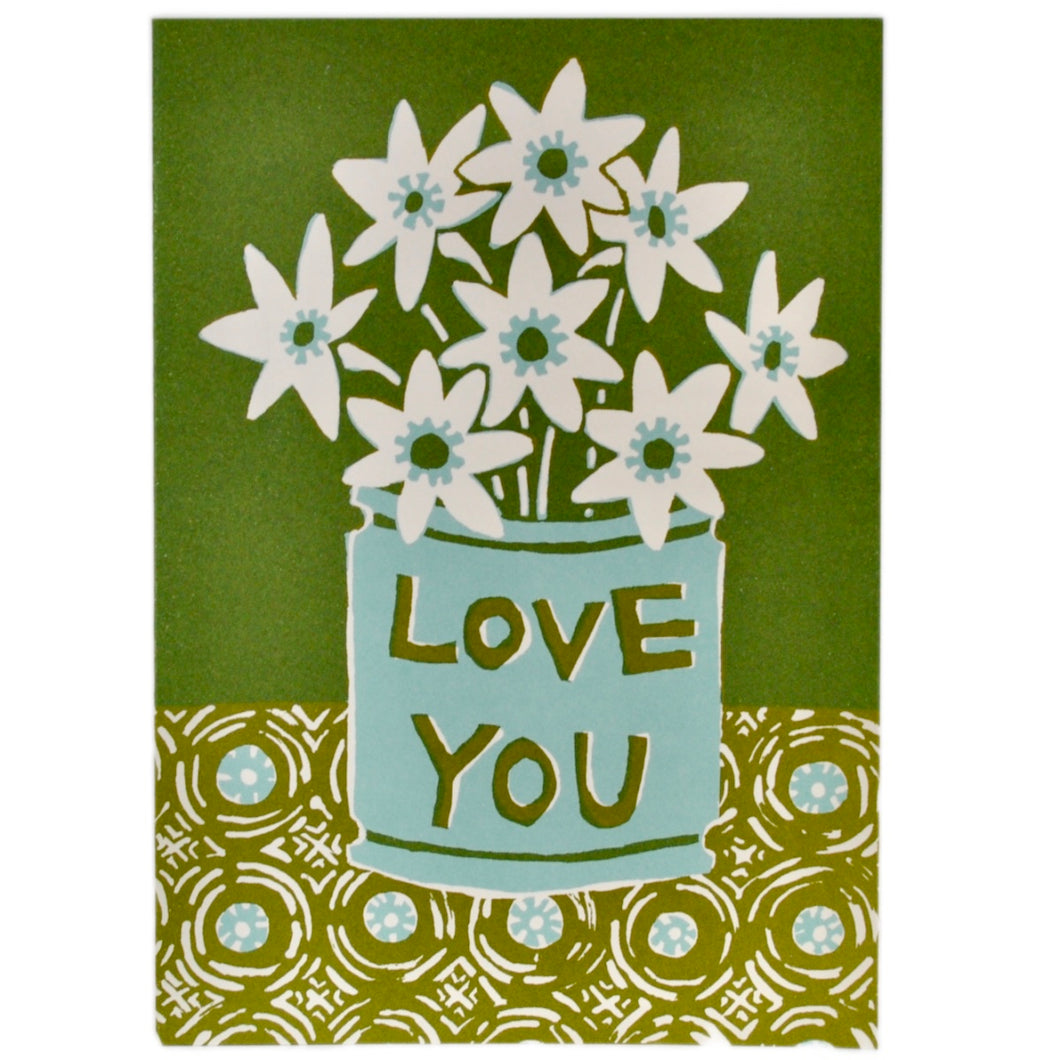 Love You Flowers / very large card